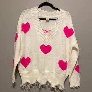 Pink Heart Sweater